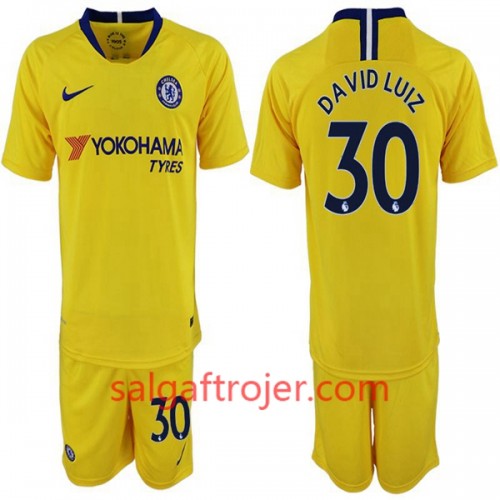 Chelsea Fodboldtrøjer David Luiz 30 Børn Udebanesæt 2018/19 Kort ærmer Chelsea Fodboldtrøjer David Luiz 30 Børn Udebanesæt 2018/19 Kort ærmer